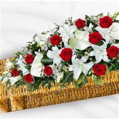Red Rose &amp; Lily Casket Spray 