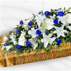 Royal Blue Rose &amp; Lily Casket Spray 