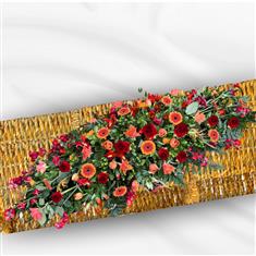 Red &amp; Orange Mixed Casket Spray