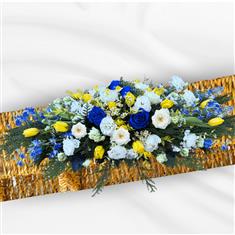 Spring Blue Casket Spray