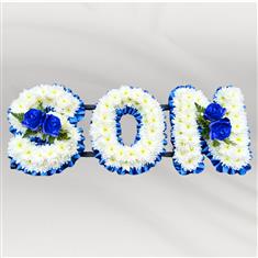 Royal Blue Trim Floral Letters
