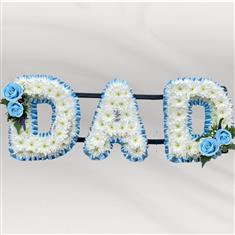 Baby Blue Trim Floral Letters
