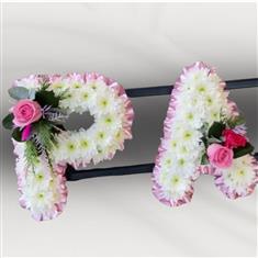 Baby Pink Trim Floral Letters