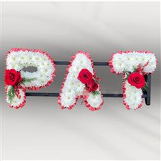 Red Trim Floral Letters