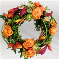 Contemporary Orange Wreath