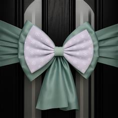 Sage Green Snowflake Satin Door Bow