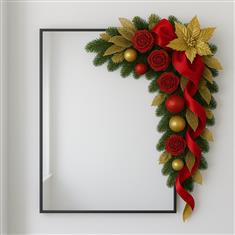 Gold &amp; Red Corner Christmas Garland