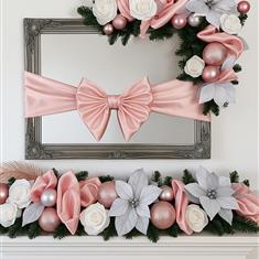 Rose Gold &amp; White Corner Christmas Garland