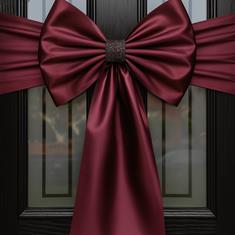 Burgundy Satin Door Bow