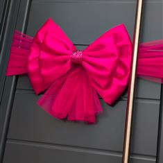 Fuchsia Pink Satin Door Bow 