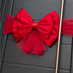 Red Satin Door Bow