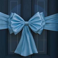 Baby Blue Satin Door Bow 