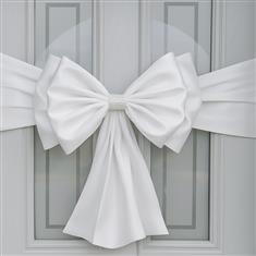 White Satin Door Bow