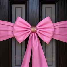 Baby Pink Satin Door Bow