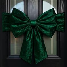 Forest Green Crushed Velvet Door Bow