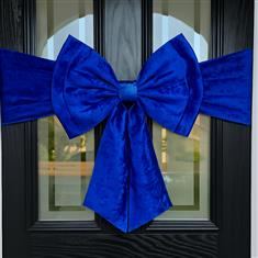 Royal Blue Crushed Velvet Door Bow