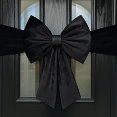 Black Crushed Velvet Door Bow