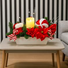 Red &amp; White Artificial Centrepiece 