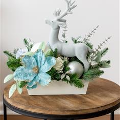 Pale Blue &amp; White Artificial Centrepiece 