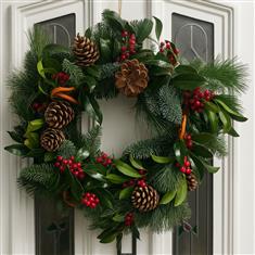 Fresh Christmas Door Wreath 