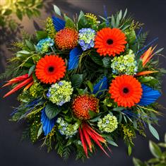 Orange &amp; Blue Tropical Wreath 